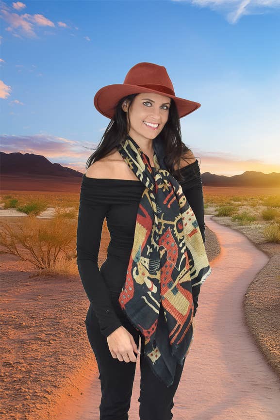 Baylor Decorative Horse Motif Scarf