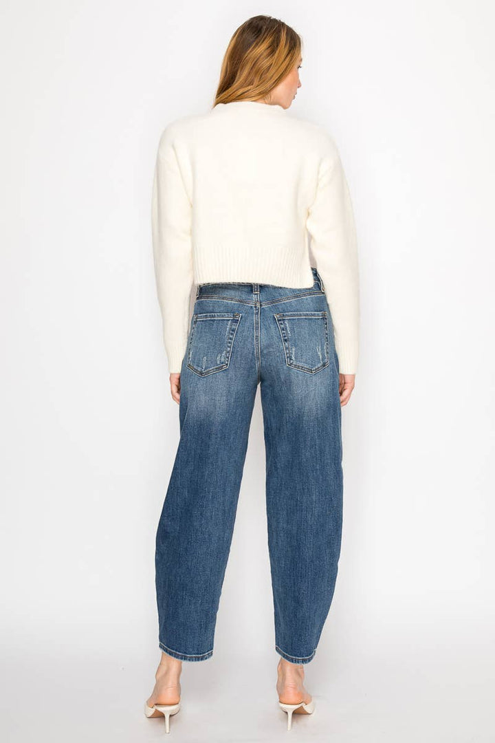 High Rise Relaxed Barrel Jeans