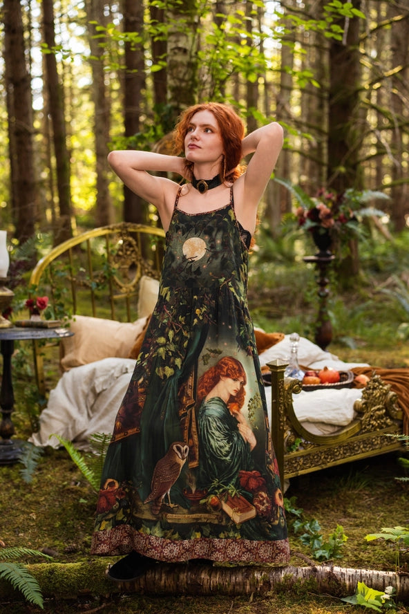 Solstice Bohéme Long Maxi Slip Dress w/ Persephone and Moon