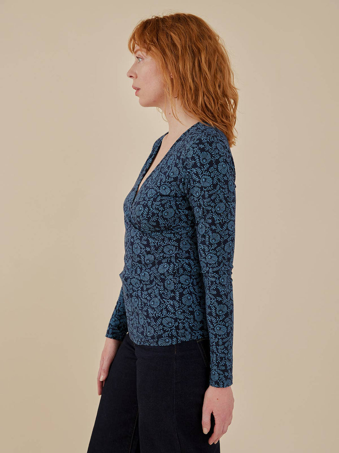 Gillian Wrap Top Teal Vine