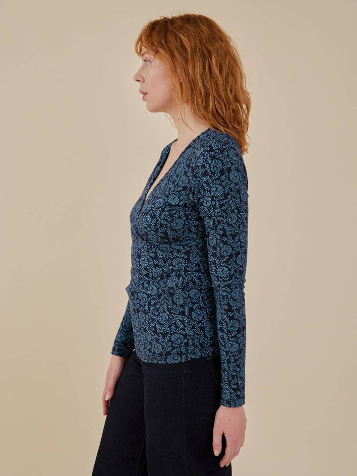 Gillian Wrap Top Teal Vine