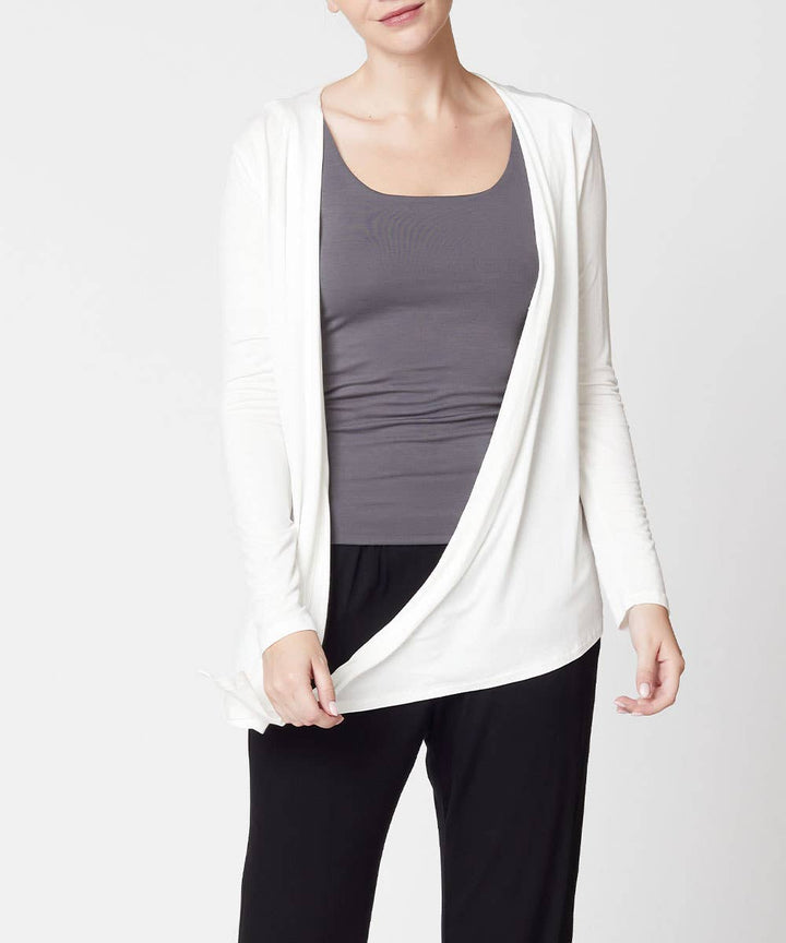 Bamboo Front Tie Open Cardigan