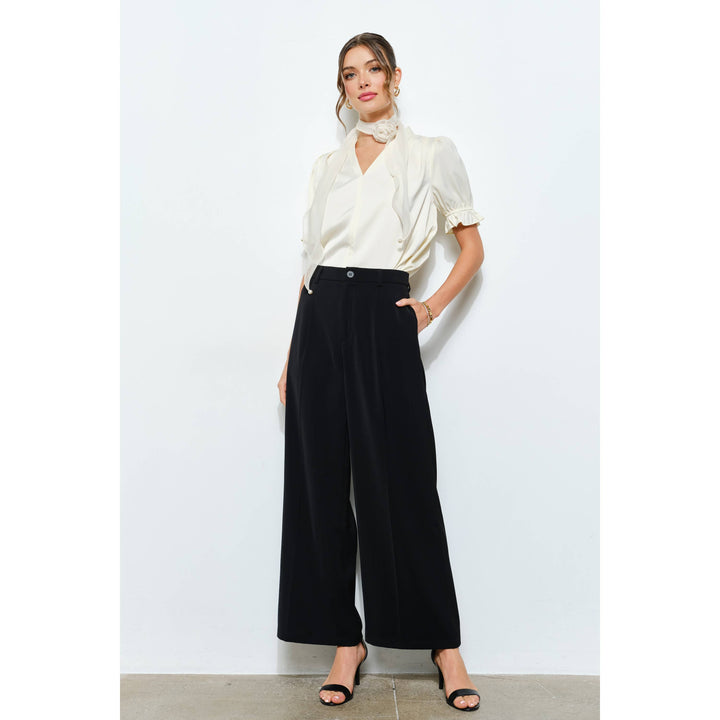 High Waist Tailored Wide-Leg Trousers