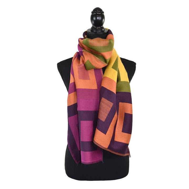 Grammy Woven Colorblock Narrow Scarf