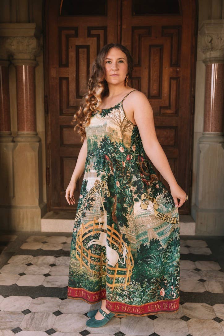 Wildheart Bohéme Long Maxi Slip Dress w/ Unicorn & Castle
