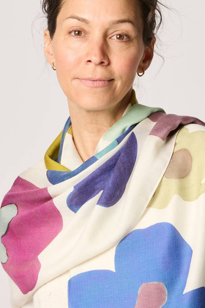 Cashmere Blend 'Flora' Art Scarf