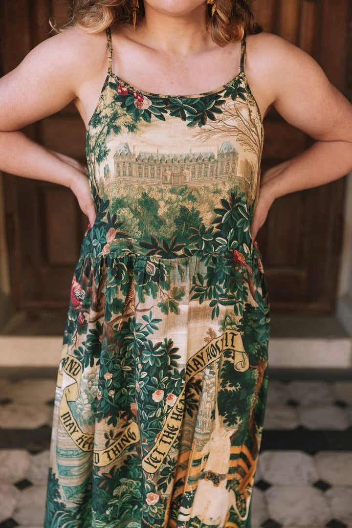 Wildheart Bohéme Long Maxi Slip Dress w/ Unicorn & Castle