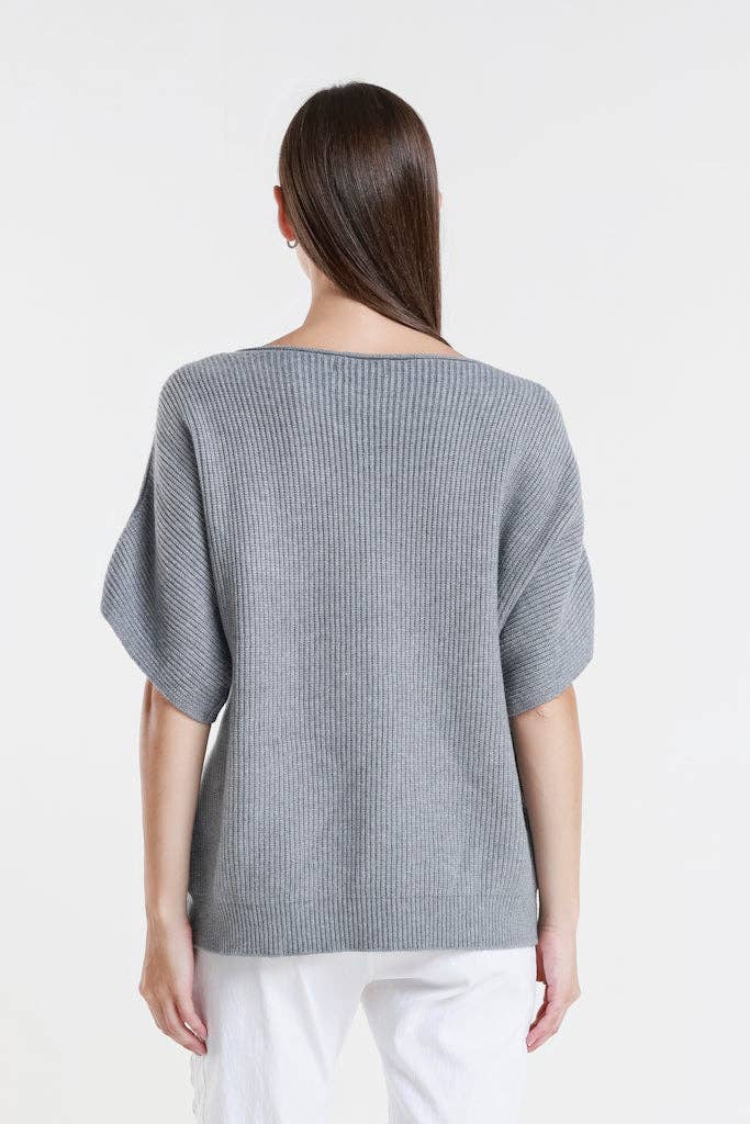 Colleen Seriously Soft SS Crew Ribbed Sweater