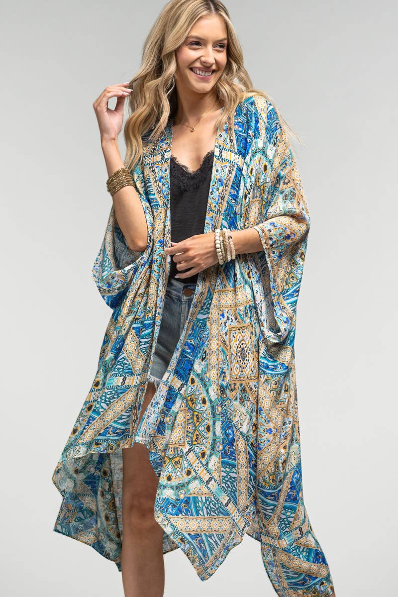 Moroccan Print Kimono