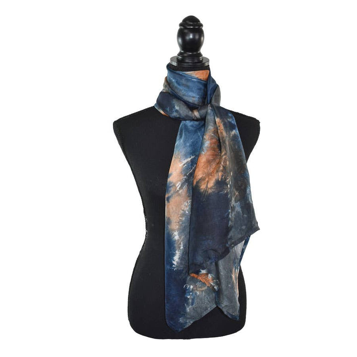 Calypso Tie Dyed Silk Scarf Handmade