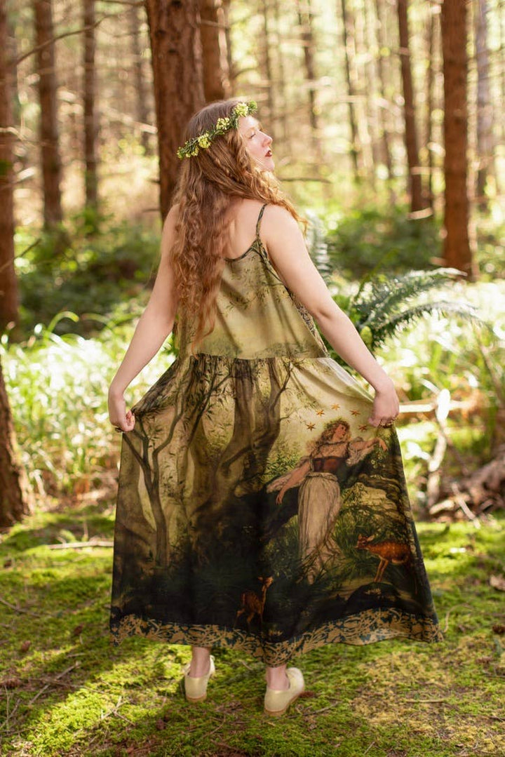 The Dawning Bohéme Long Maxi Slip Dress w/ Ophelia & Fawns
