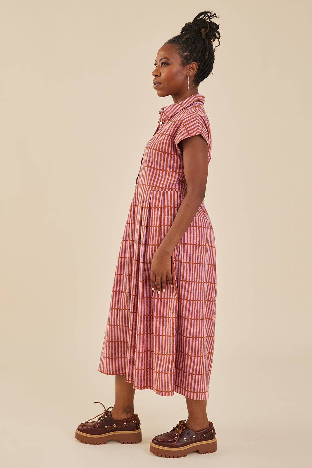 Emily Dress Mod Block Terracotta Blush