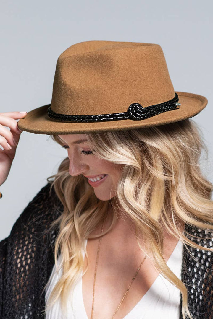 100 Percent Wool Knotted Double Braided Fedora