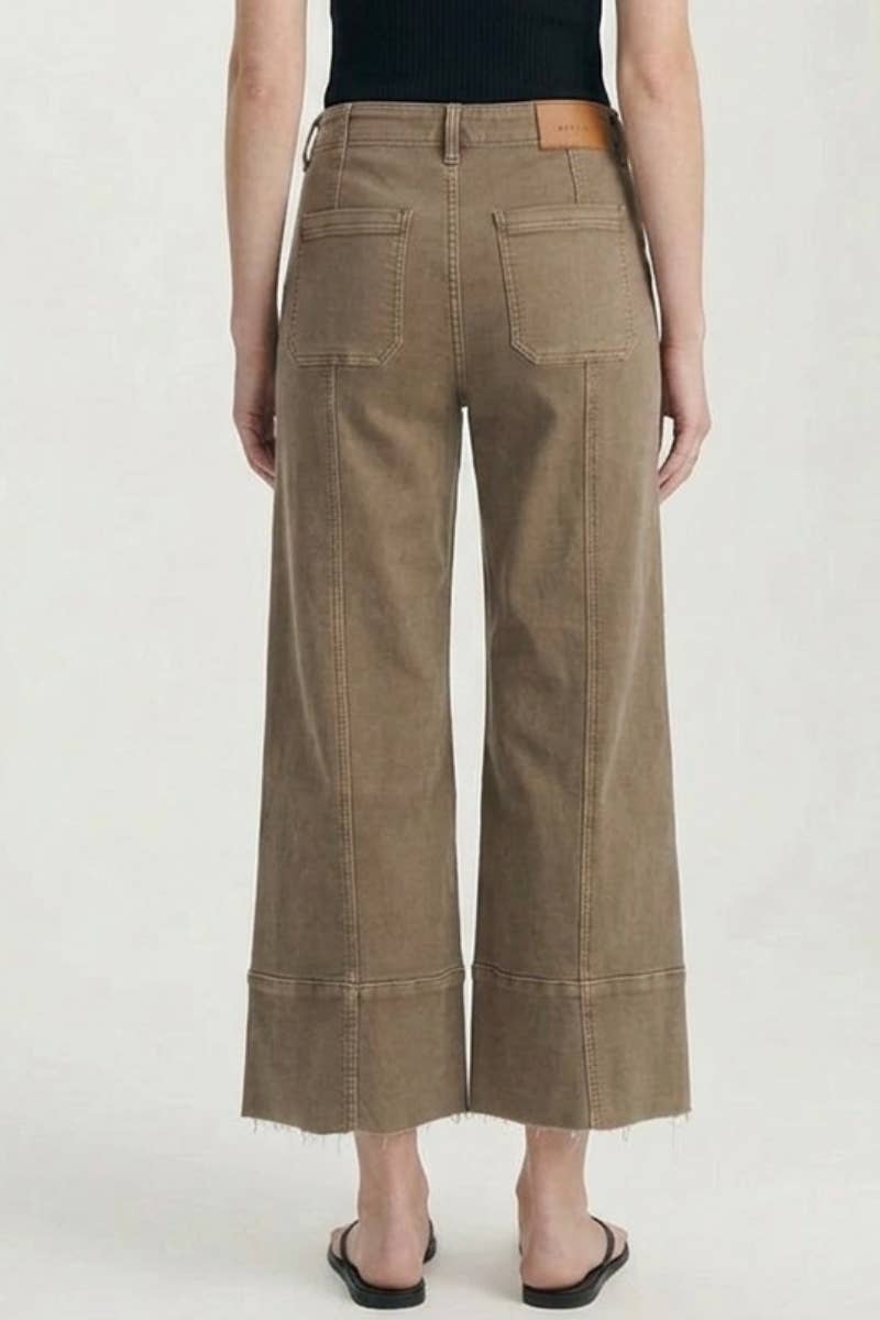 Tummy Control High Rise Slim Crop Palazzo Jeans