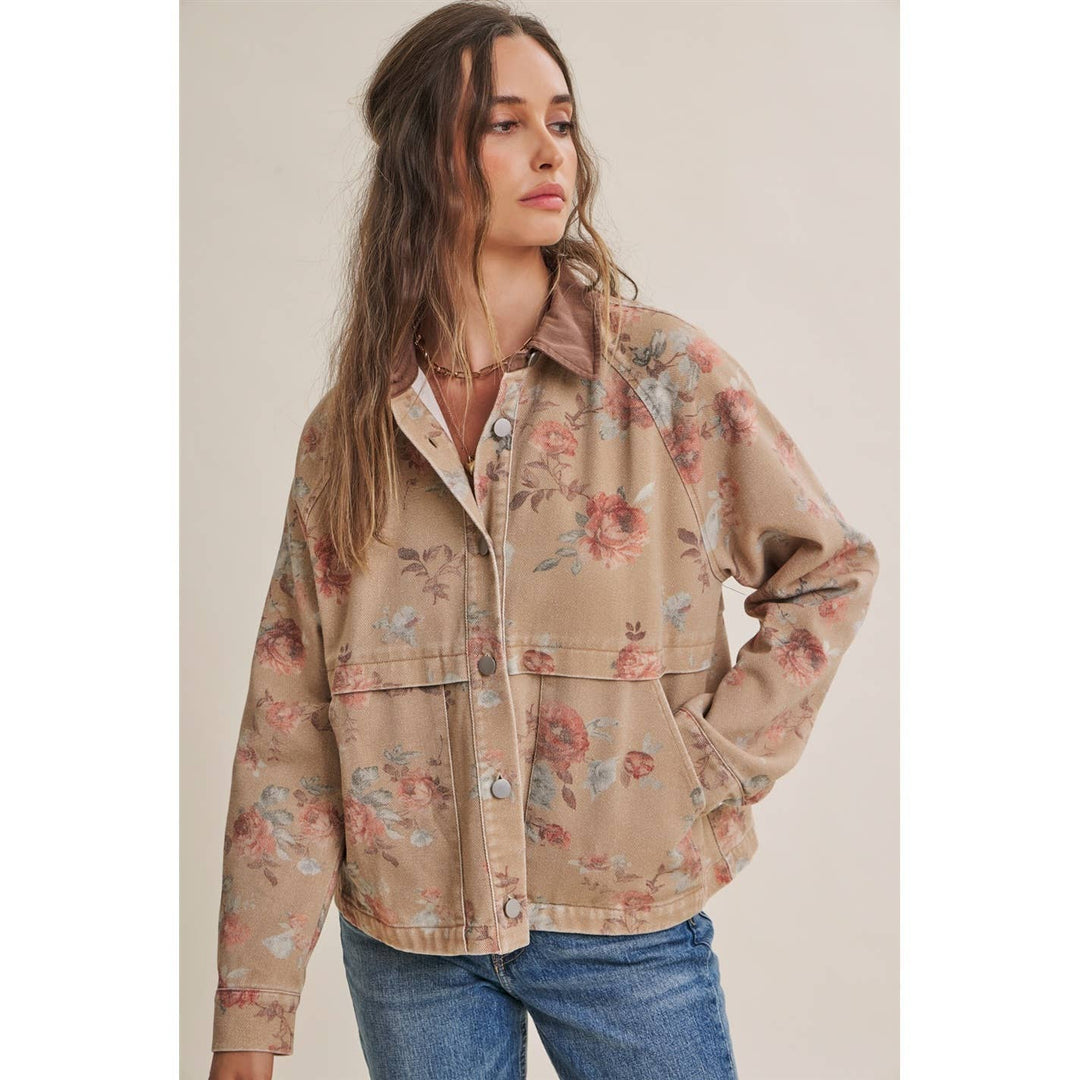 Wild Rose Afternoon Vintage Garment Washed Twill Jacket