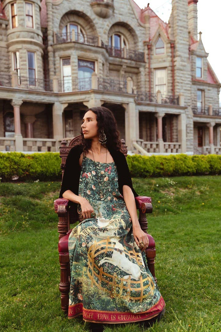 Wildheart Bohéme Long Maxi Slip Dress w/ Unicorn & Castle