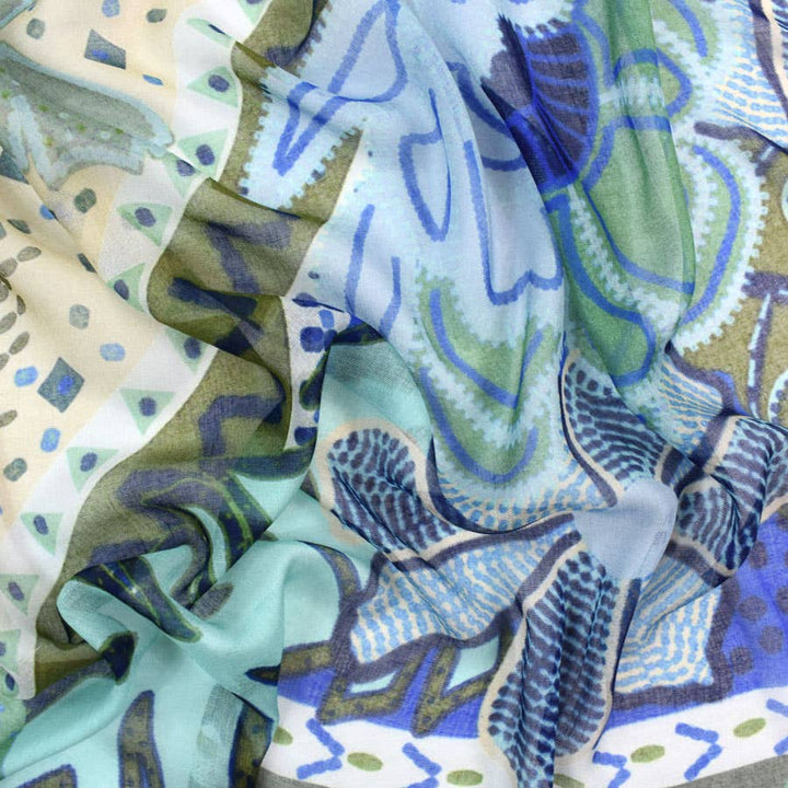 Levinson Tropical Leaf Square Scarf