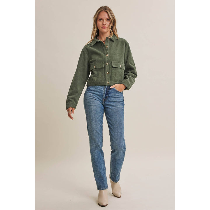 The Weekend Escape Cotton Corduroy Cropped Jacket