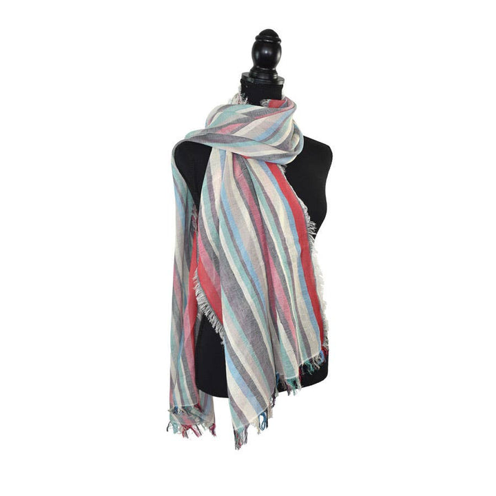 Imani Narrow Striped Linen Scarf