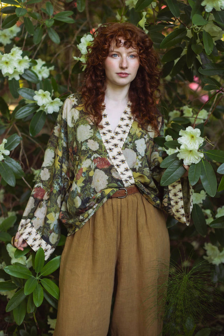 I Dream In Flowers Pixie Duster Cropped Kimono w/ Bees