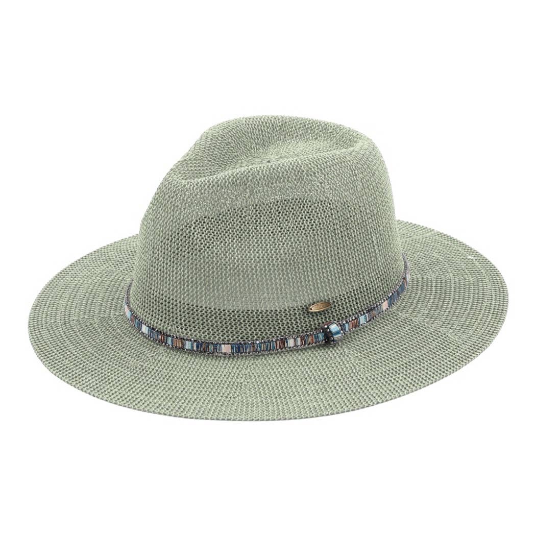 Multi-Colored Thread with Beaded Panama Hat