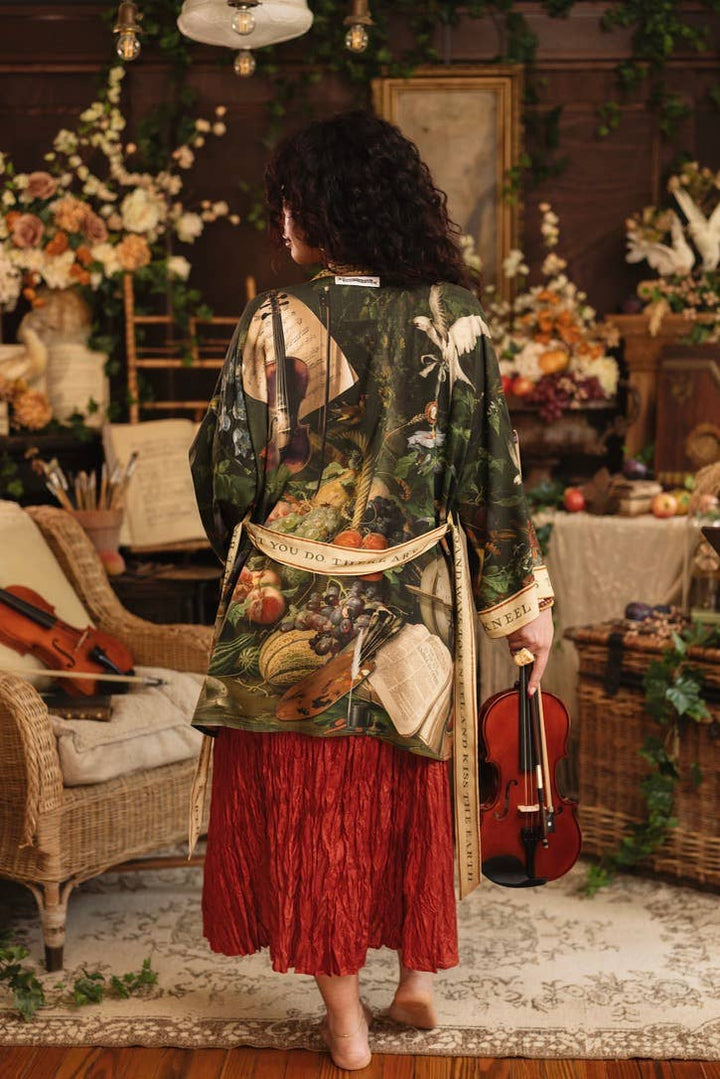 Labour of Love Matineé (mid) Duster w/ florals & violin