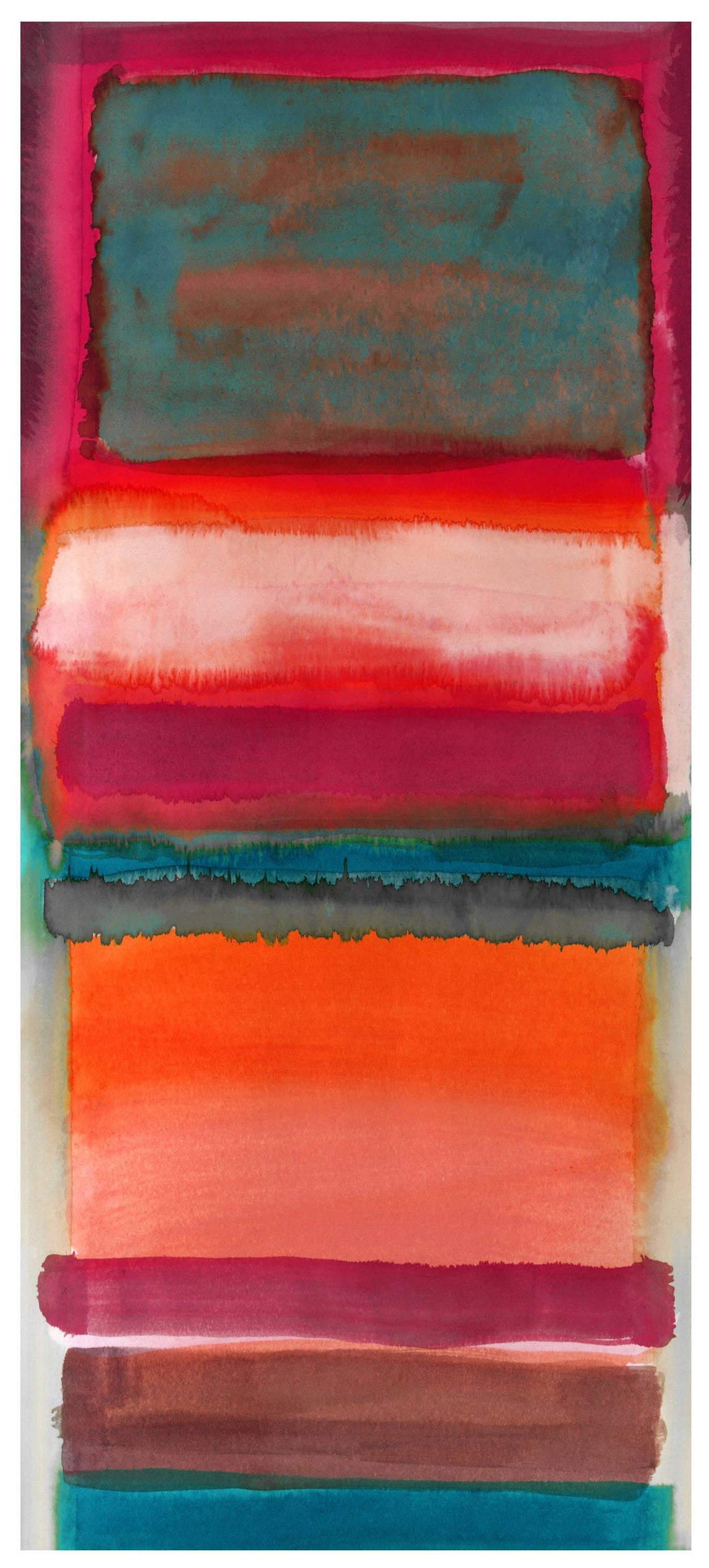 Rothko Style Travel Wrap/Scarf in Silk/Wool Blend
