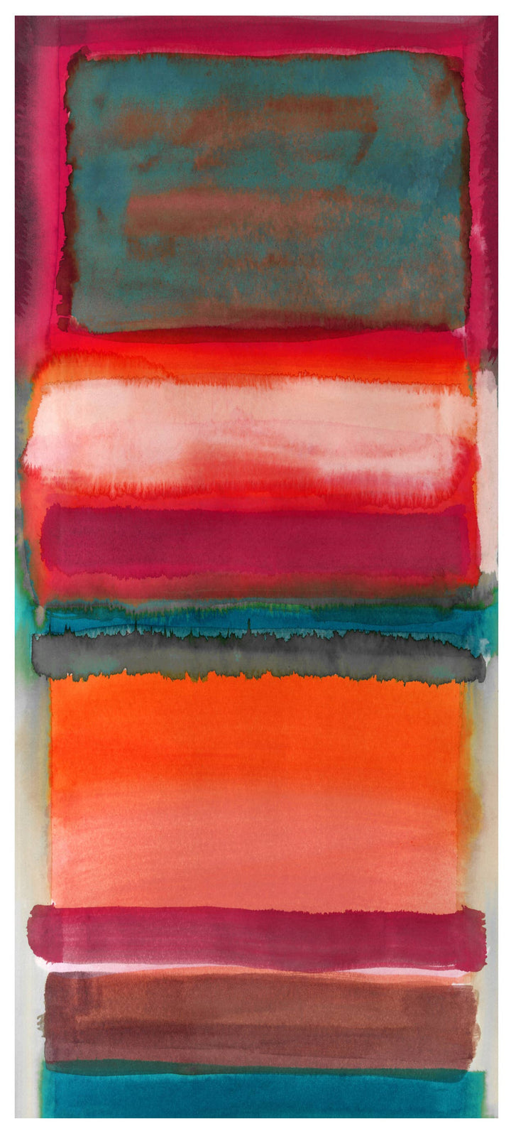 Rothko Style Travel Wrap/Scarf in Silk/Wool Blend