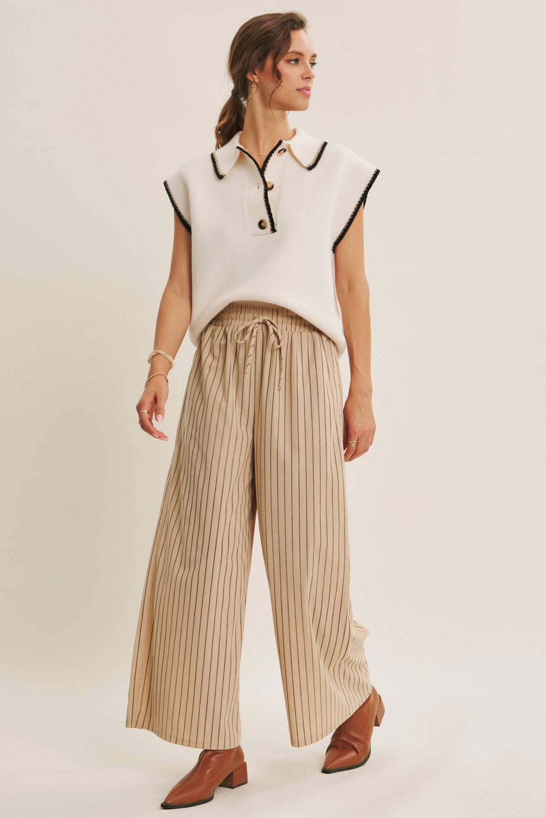Endlessly Wearable Striped Corduroy Comfy Wide-Leg Pants