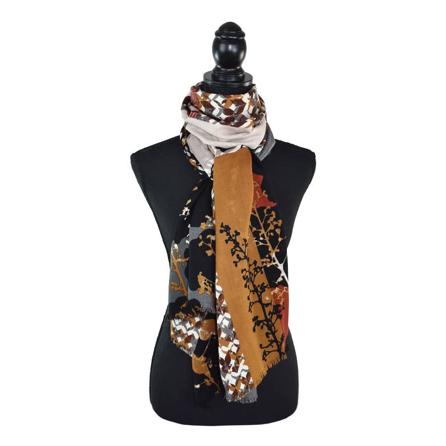 Kamila Mixed Motif Wool Scarf