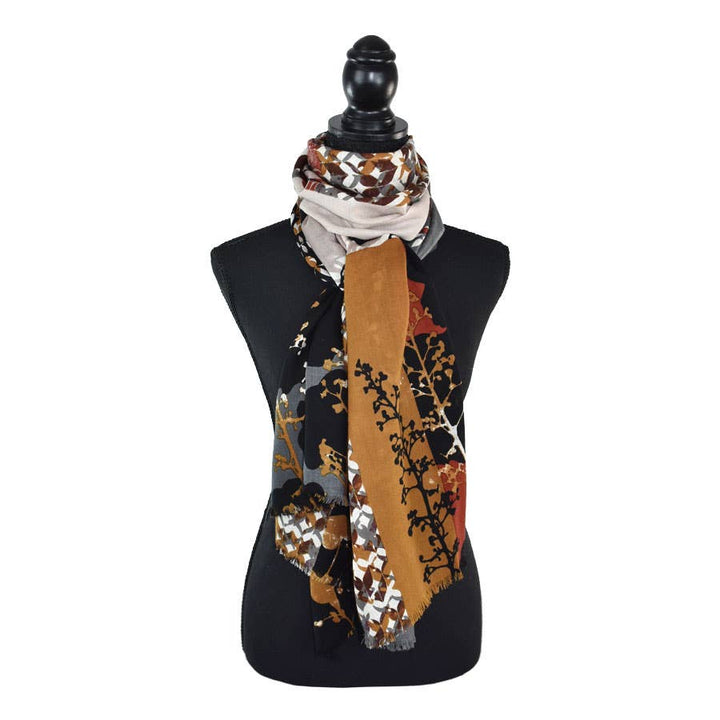 Kamila Mixed Motif Wool Scarf