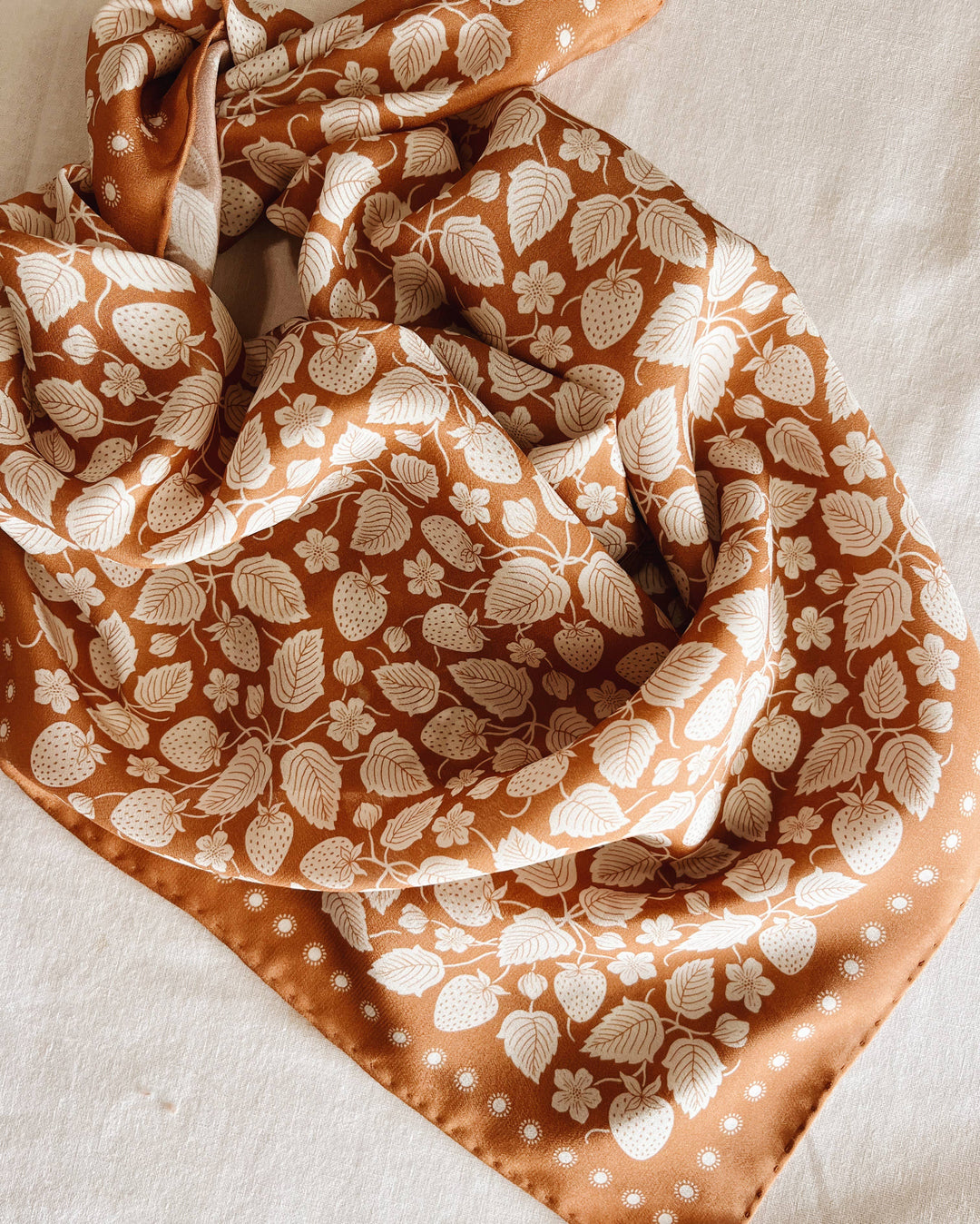 100% Silk Bandana Scarf Strawberry Patch – Adlib Clothing