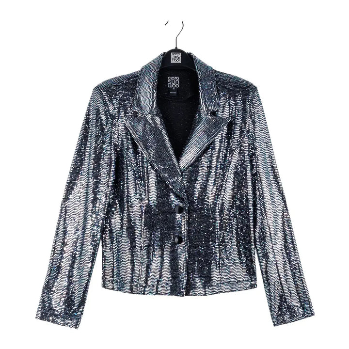 Sequin Knit - Modern Button Blazer