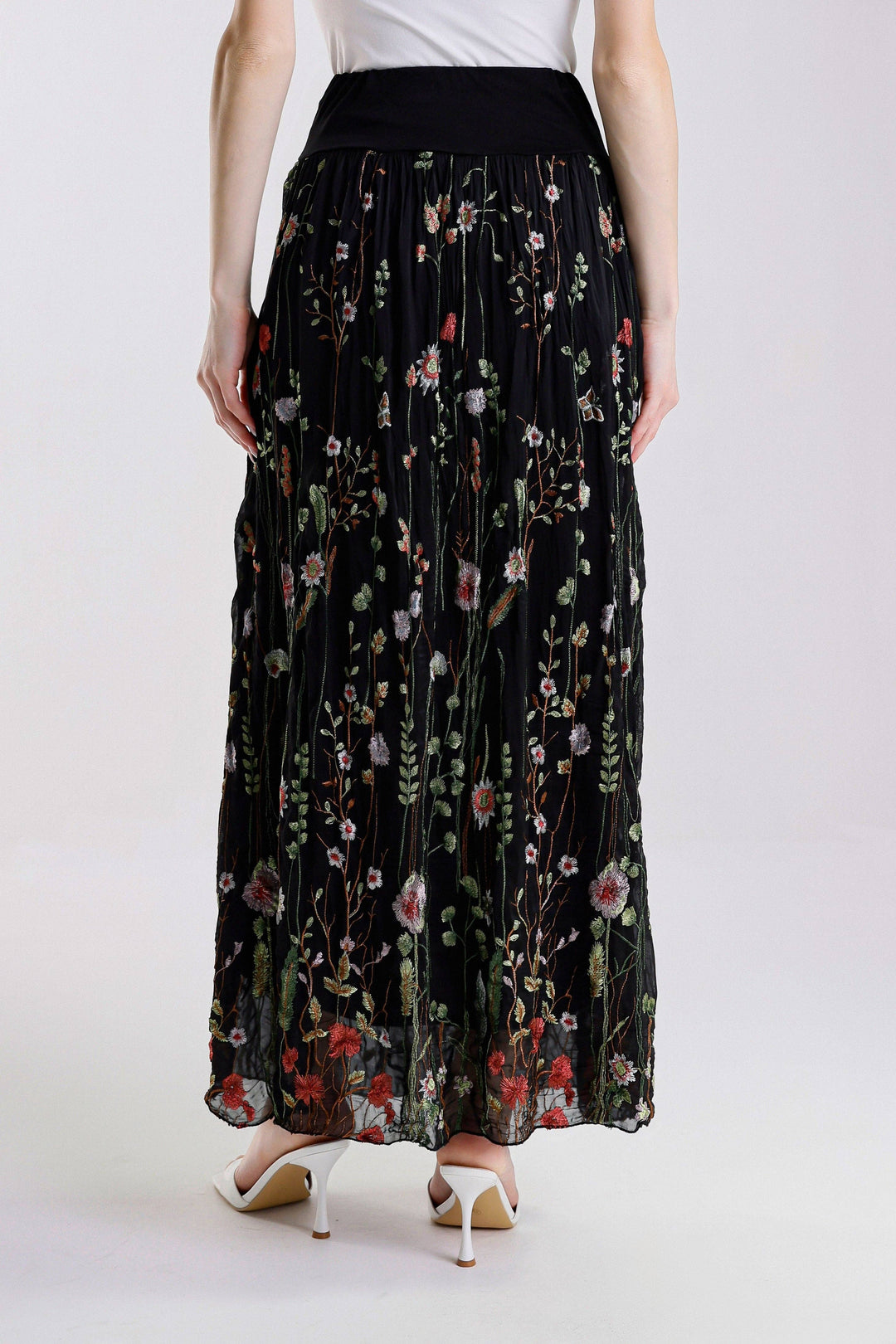 Sable Garden Silk Skirt