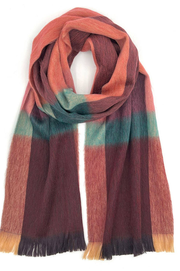 Alpaca Plaid Scarf - Sangria