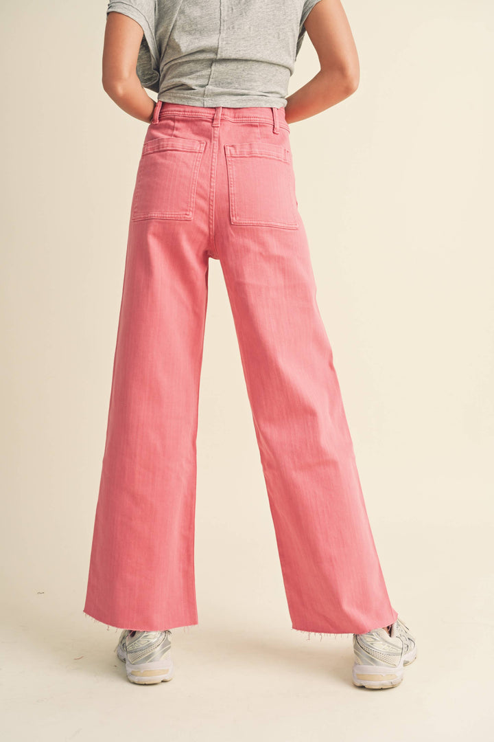 Straight Wide Leg Pants With Front Pocket