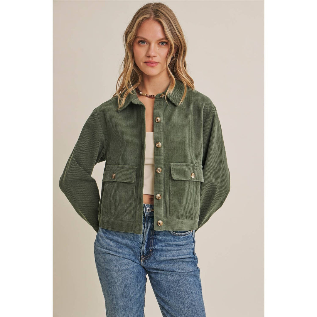 The Weekend Escape Cotton Corduroy Cropped Jacket