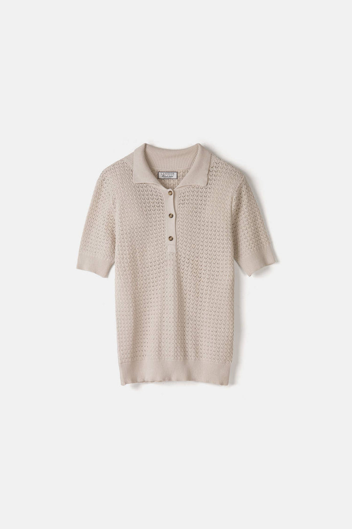 Knit Sweater With Polo Collar