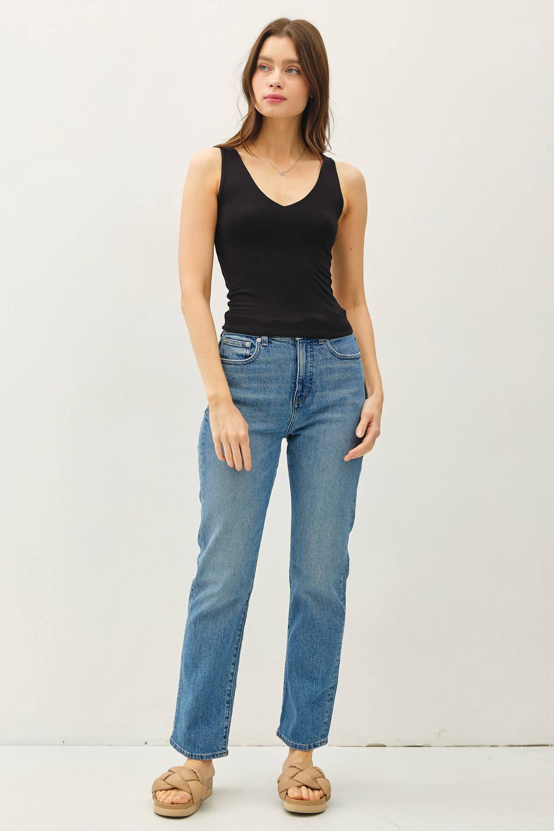 Soft Core Basic Front and Back V-Neck Tank