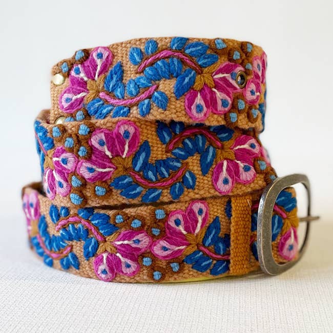 Four Seasons Floral Embroiderd Wool Belt