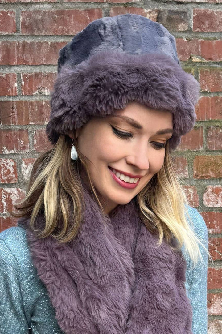 Cuffed Pillbox Hat in Enchanted Dreams Faux Furs