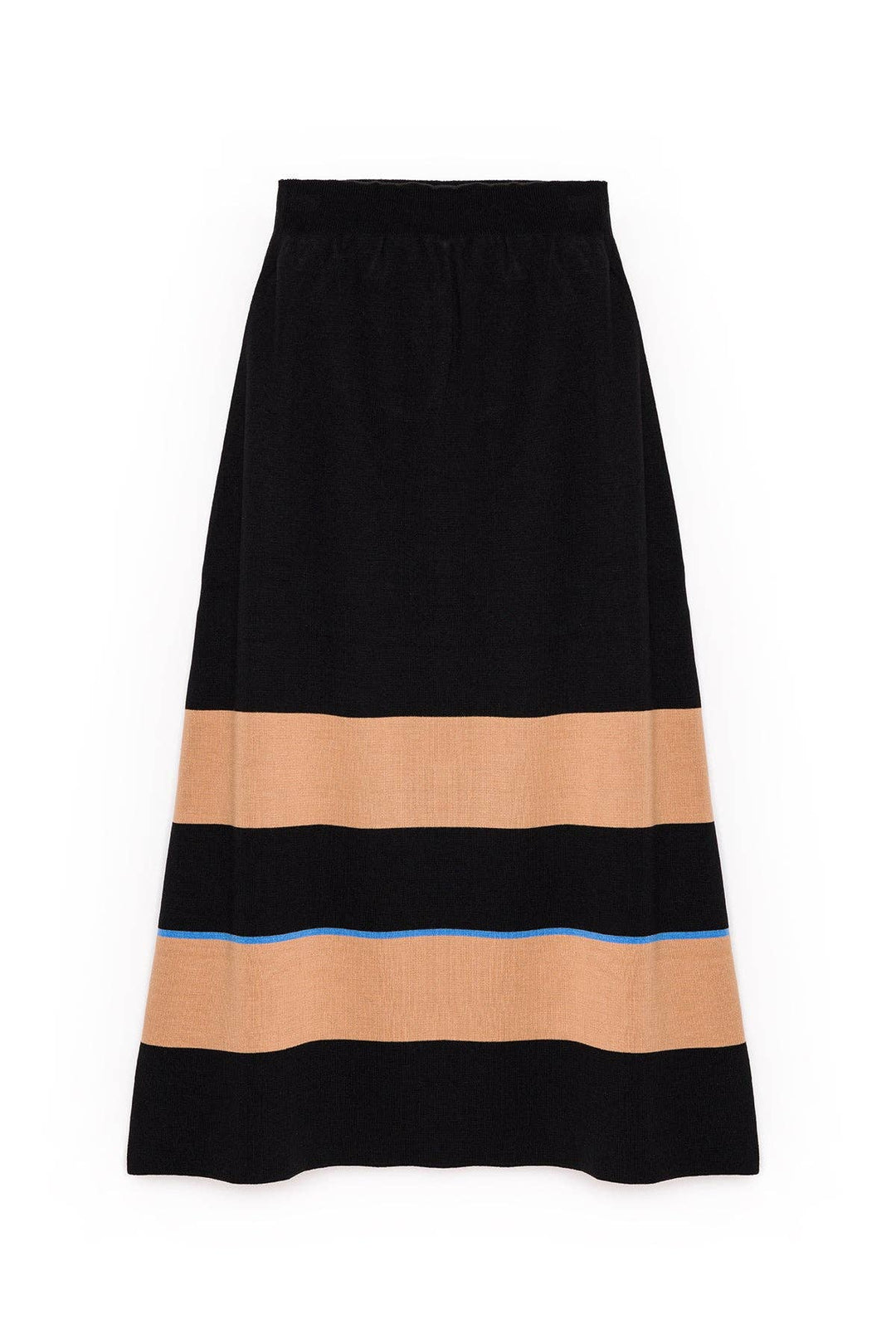 Striped Knitwear Skirt With Elastic Waist