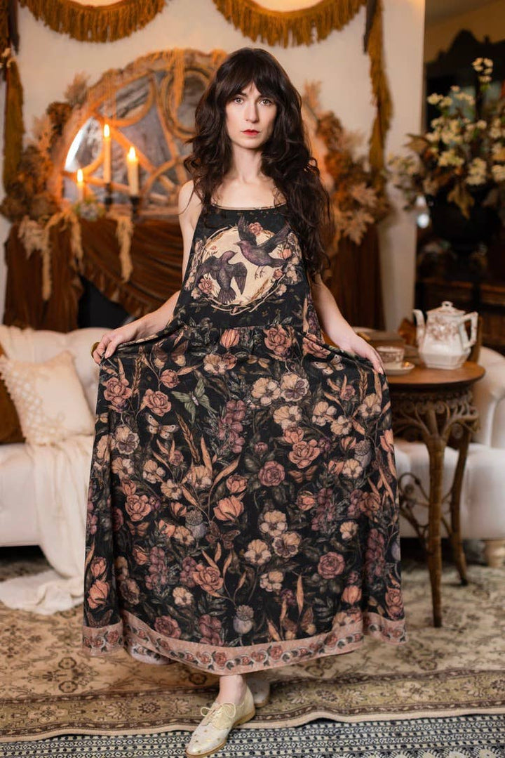 Momento Bohéme Long Maxi Slip Dress w/ Starling & Skull