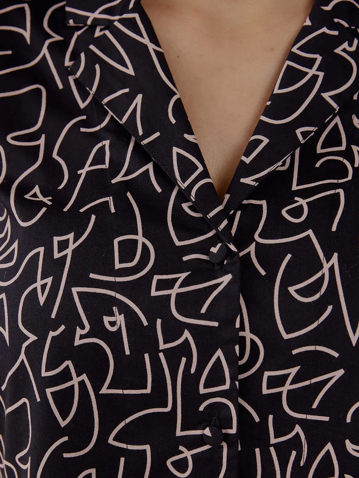 Camp Shirt Black Lines
