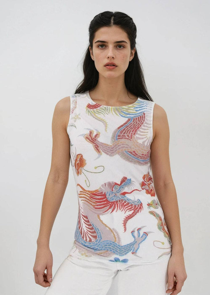 Florence Double Sheer Tank Top - Prints