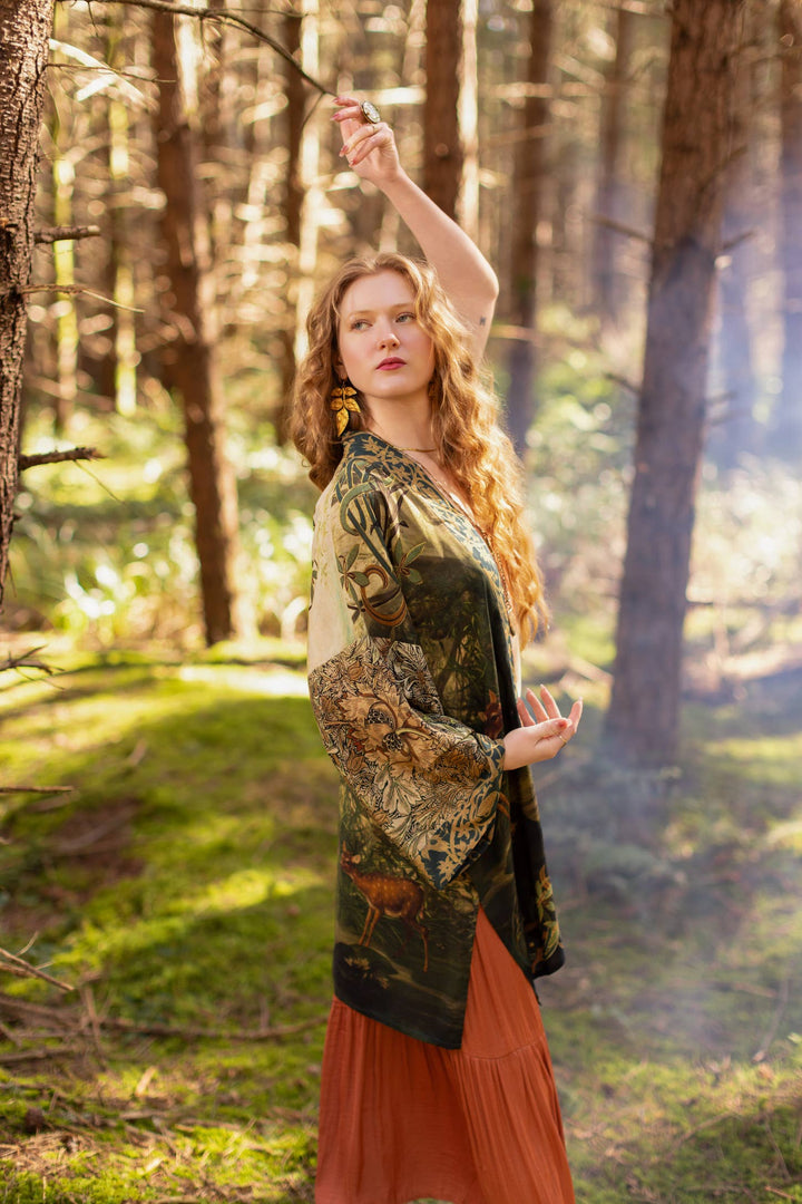 The Dawning Matineé (mid-length) duster w/ Ophelia & Fawns