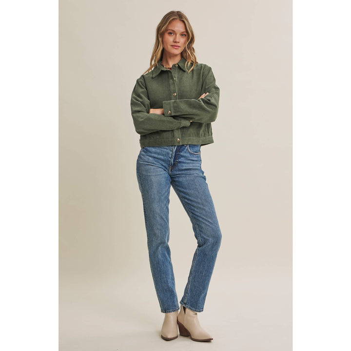 The Weekend Escape Cotton Corduroy Cropped Jacket