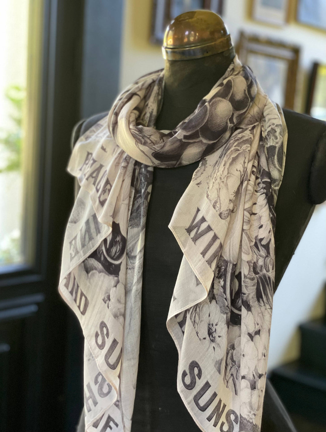 Peace Wine & Sunshine Printed Scarf