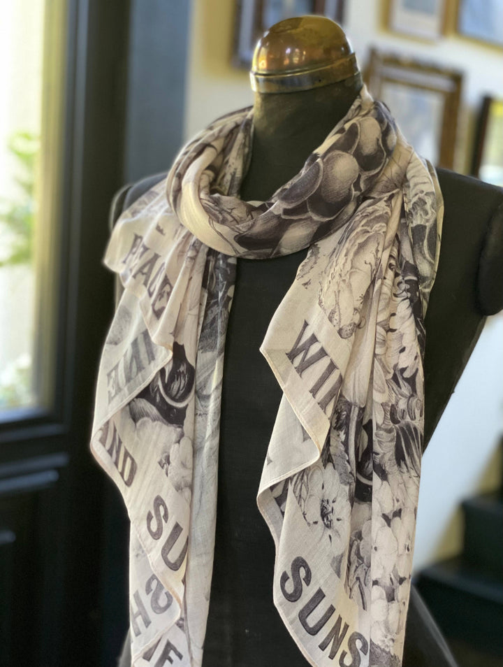 Peace Wine & Sunshine Printed Scarf
