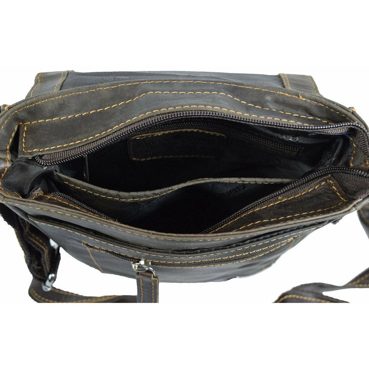 Leather Shoulder Bag Brown - Toronto